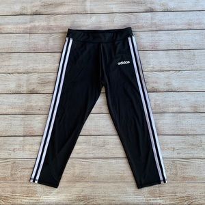 Adidas Girls Black Capri Leggings